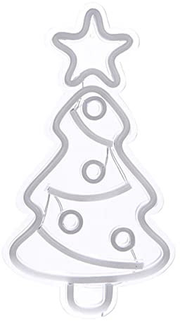 DOITOOL 1stk Weihnachtsbaum Neonlicht Neon Lichterketten Weihnachts-neon-lichterketten Weihnachtsbaum-neonlampe Laterne Nachtlicht Sommer Neonlicht Kreative Lampe Plastik Weiß Rückwand Led