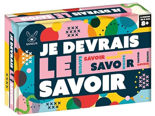 KANGUR Jeux de Société Je Devrais Le Savoir Jeu de Plateau Familial pour Enfants et Adultes Quiz Jeu de Cartes | 8+