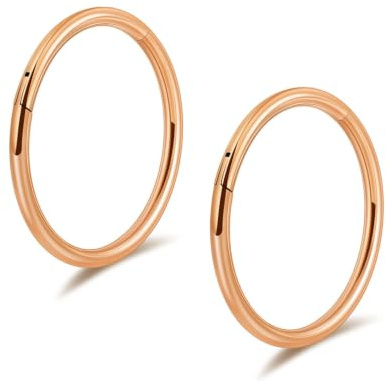 Lantine G23 Titan Nasenpiercing Hoops Clicker Septum Nasenring Set 6-14mm | Lantine 20g/18g/16g Titanium Segmentring Tragus Daith Conch Rook Piercing Lippenpiercing Ring Creolen Knorpel Ohrringe