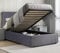 Upholstered Ottoman Bed Single Bed Frame UKFR Velvet Dark Grey Ottoman Storage Bed with Gas Lift End Opening Wooden Slats with Storage Bed (3ft Single 90 x 190, No Mattress)