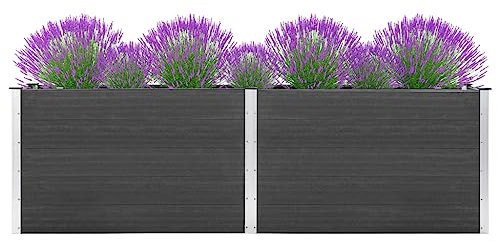 RAUGAJ Gardening Garden Hochbeet 200x100x91cm WPC Grau Home & Garden