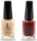 (2Pcs Set) Halal Nail Polish with Henna Infused Permeable Nail Polish Wudhu and Vegan Friendly Long lasting Shiny Nail polish (Natural + Garnet)