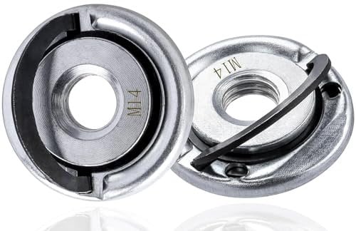 Treki 2PCS M14 Thread Angle Grinder Locking Retaining Flange Nut M14 Self Locking Plate Quick Release Nut M14 Clamping Nut Angle Grinder Locking Nut