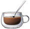 Zvn Zojne Tazze in vetro borosilicato – 150 ml tazze da caffè in vetro a doppia parete | tazze in vetro isolato con manico | tazze doppie in vetro elegante trasparente tazza da caffè per cappuccino tè