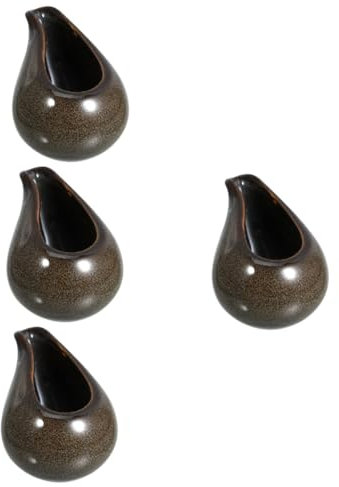 PRETYZOOM 4 Piezas Olla para Mojar Vertedor De Condimentos Mini Ollas De Leche Jarra De Crema Pequeña Plato De Condimento De Cafe Frasco Botella Taza De Salsa Decorativa Bol Cerámica