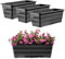 KADAX Set da 3 x 40 cm, colore: antracite, vaso da balcone in plastica, resistente alle intemperie, vaso per fiori, ringhiera per fiori