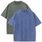 Botong Pump Covers T-Shirts Workout T Shirts for Men Oversized Gym Loose Fit Tshirt Vintage Heavyweight Tee Army Green+Blue L