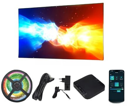 LIMENQIN TV Led Backlight App Streaming Tira De Luz De Colores TV Backlight Sync with Scree TV with Screen Light Synchronous Voice Control Background Ambient Light(55-65in)