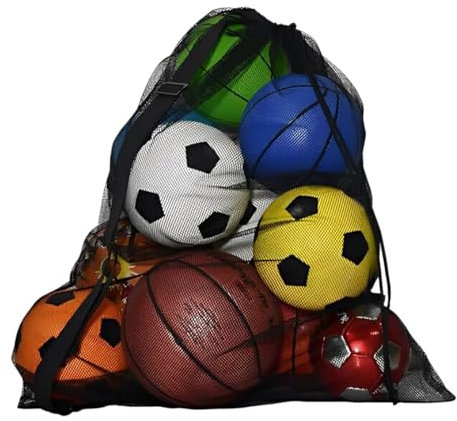 SGERUFZ Sac de Foot avec Antidérapante, Sac à Ballon Multi-Fonctionnel, avec Cordage et Bandoulière, Sac de Rangement pour Filet de Natation et Handball