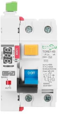 WGJJPQYK Disjoncteur modulaire à réenclenchement Automatique à LED de Type A, Interrupteur de sécurité 30mA, disjoncteur Intelligent 220V 6A, 10A, 16A, 20A, 25A, 32A, 40A, 50A, 63A(10A)
