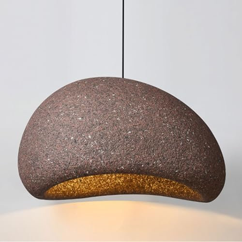 AIAO Modernes Restaurant Pendelleuchte Kreativ-Harz Lampe E27 Schlafzimmer Kronleuchter Japanischer Wabi-Sabi-Stil Hängelampe Bar Leuchter For Wohnzimmer Café Deko Hängeleuchten(Dark red B,50cm)