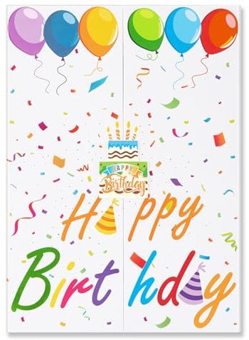 WERNNSAI Geburtstags-Gästebuch – buntes Hardcover-Happy Birthday-Schild im Gästebuch, alternatives Polaroid-Signaturbuch für Kindergeburtstag, Party, Dekoration, Zubehör, Geburtstagsgeschenke,