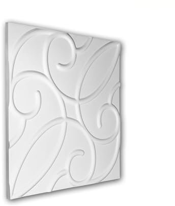 PRO[f]home® - 1 x 3D Wandpaneel 159005 Profhome 60 cm x 2 cm x 60 cm weiß Polyurethan Hartschaum vorgrundiert leicht robust extrem maßhaltig