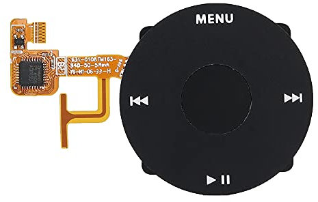 Click-Wheel-Ersatz für i Pod Video 5. 5.5. Generation, mit Kleber für Hauptplatine, Plattenspieler und Tastenkomponente (Schwarz)