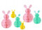 6STK Osterhasen Papier Wabenball Hängende Ornamente, Ostern Deko Bunte Hasen Hängende Anhänger Party Zubehör Foto Requisiten Backdrops Party Favours für Kinder