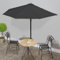 Générique Parasol de Balcon avec mât en Aluminium Noir 300x155x223cm Demi,Parasols & voiles d'ombrage,4.3KG-312504