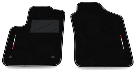Kit Tappetini Auto SOLO ANTERIORI 2pz compatibili con Fiat 500 Hybrid 2020-2025 | Set 2 tappeti anteriori su misura in moquette, bandiera Italia