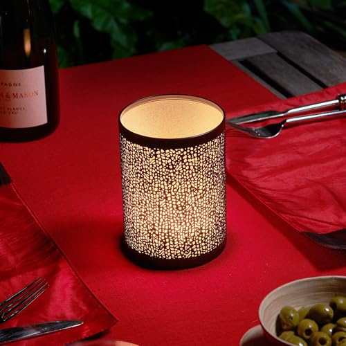 Omniance Seraphine Akku Lampe Schwarz, Lichtquelle und Fernbedienung | Kabellos dimmbar mit Farbwechsel, hohes skulpturales Design, USB C Laden, für Restaurant, Bar, Nachttisch und Hotel