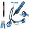 Habib Gruppe Kickroller Kinderroller – Klappbar, 4-Stufig Höhenverstellbar, XXL Räder, bis 100kg Belastbar, Tretroller Kickscooter Cityroller für Groß und Klein - Blau