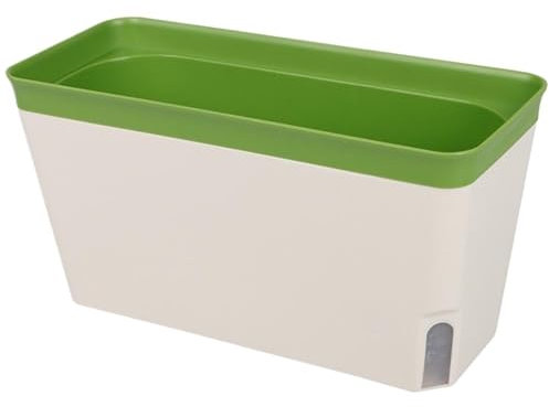 Pots De Fleurs Pour Balcon Pot de fleurs rectangulaire à arrosage automatique, double couche, 27 x 14,5 cm, for rebord de fenêtre, bureau, fleurs, herbes, plantes grasses, jardinière, fournitures de j