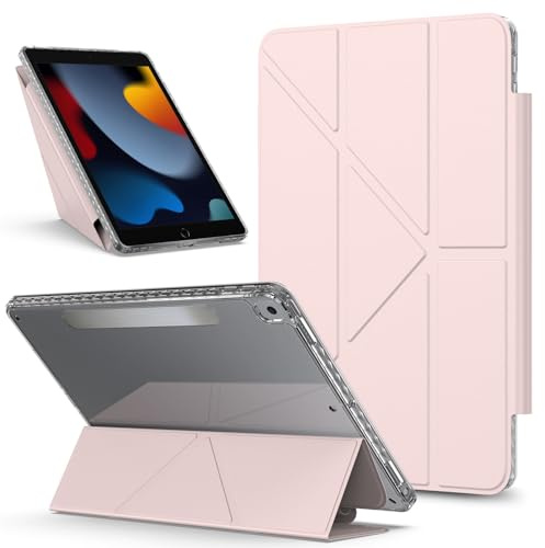 YRDUKJFDJ Borsa e Custodia per Tablet PC for iPad PRO Case 10.5 inch Air 3rd Generation Case Detachable Magnetic Cover Multi-Angle Viewing Clear Back Shell Slim Stand Shockproof Tablet Cover(Pembe)
