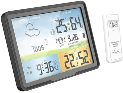 Bosiyrggrl Weather Station Wireless Digital Indoor Outdoor Forecast with Sensors Hygrometer Humidity Temperature Weather Monitor