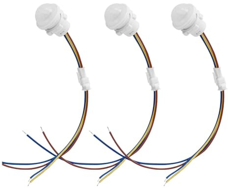 Qusedwey Interruptor de Luz con Sensor de Movimiento de 3 Paquetes, Interruptor de Detección Inteligente con Sensor PIR, Interruptor de Luz Inteligente para Montaje en Techo o Pared