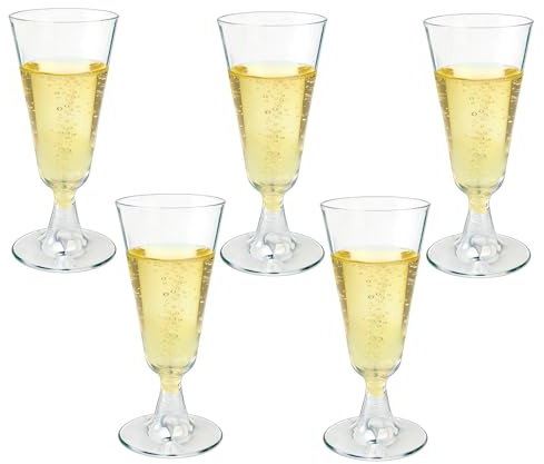 unbholkk Sektgläser Plastik, 25 Stück Weingläser Plastik, 150ml Premium Sektkelche Kunststoff, Transparent Sektgläser für Hochzeit, Party, Geburtstag, Picknick