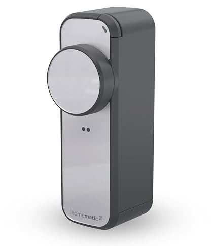 Homematic IP Türschlossantrieb – pro, anthrazit-silber, Smart Home, permanente Türüberwachung, Smart Lock, elektronisches Türschloss, einfach nachrüsten, steuern per App, Alexa & Google Home, 162826A0