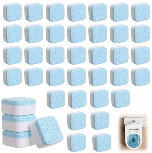 36 PCS Potentes Pastillas de Limpieza para WC, Eliminación de Calcar y Manchas de Urina, Comprimidos de Inodoro Azul Ecológicos para Limpieza y Fresquez Duraderos, Sépticos Compatibles
