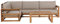Loungeset Ecksofa mit Couchtisch Akazienholz Hellbraun Auflagen grau Taupe Timor