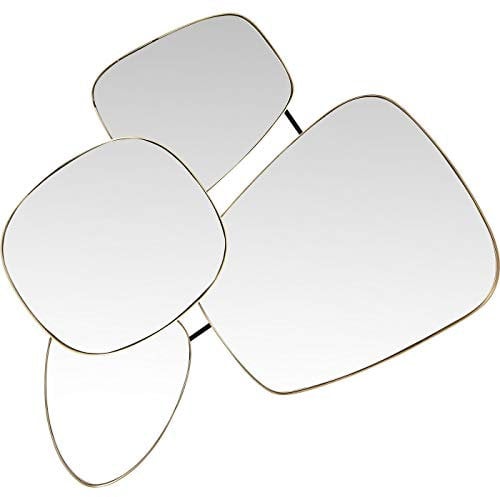 Kare Design Spiegel Shapes Gold, Wandspiegel, leichte Wandmontage, Dekospiegel, Wandspiegel für Wohnzimmer, Schlafzimmer, Flur, (H/B/T) 130x105 cm