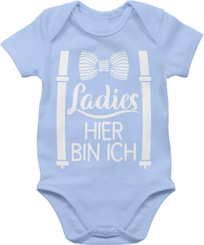 Shirtracer - Baby Body Kurzarm - Sprüche - Ladies hier bin ich