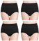wirarpa Damen Unterhosen Baumwolle Slips Damen Hoher Taille Atmungsaktive Taillenslip Wochenbett Unterwäsche Mehrpack Größen 32-58, Schwarz, Large (42/44)