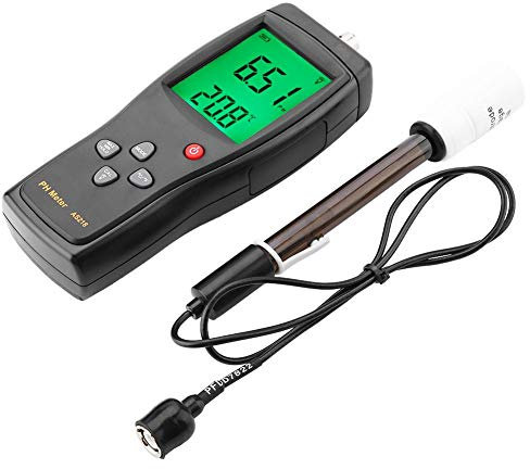Digitales PH Messgerät, SMART SENSOR AS218 PH Meter für Wasserqualität, 0,00~14,00 pH, Feuchtemessgerät mit Aufbewahrungsbox und Sonde(Ohne Akku)