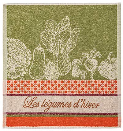 Jacquard-Schwamm aus Reiner Baumwolle, quadratisch, Wintergemüse