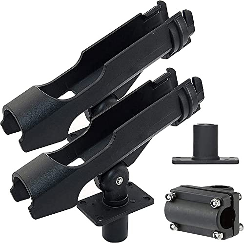 OROOTL Fishing Boat Rod Holders Power Lock Kayak Rod Racks with Adjustable Clamp 360 Degree Folding Marine Pole Holder