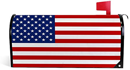 Kuizee Mailbox Cover, Magnetic PVC, 21×18 Inch, Decorative-mailbox-covers, American Flag, USA, Weather Durability, Garden Outdoor, Standard Size