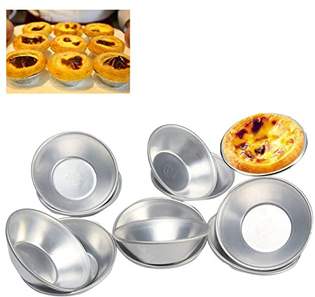 Tree2018 10 Pcs Cake Style Egg Tart Pasteis De Nata Oven Bake Round Custard Tin Cake Tool