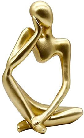 Fenteer Hohl Menschlichen Körper Kunst Harz Skulptur, 3D Denker Statue Abstrakte Weisheit Ornament Figur Startseite Desktop Decor (Harz Hergestellt) - 15X25cm