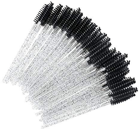 G2PLUS Einweg Wimpern Bürstchen, Schwarz Mascara Bürstchen, 100 Stück Wimpernbürste für Wimpernverlängerung