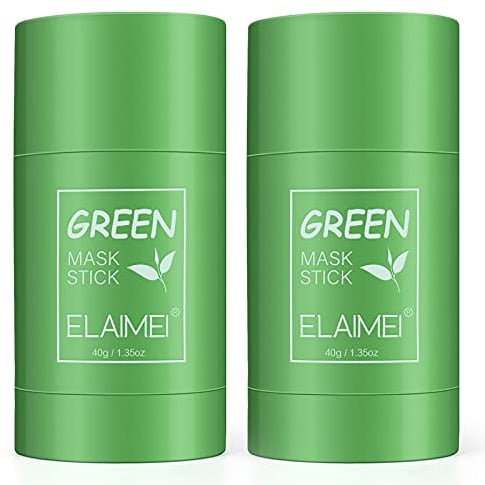 2 Pack Green Mask Stick, potente mascarilla de arcilla purificadora de té verde, limpieza profunda, control de aceite, eliminación de espinillas para todo tipo de piel, mujeres, hombres (2 pack)