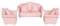 Holz SpielzeugSpielzeugpuppe Möbel Aufenthaltsraum Kit für Maßstab 1:12 Spielzeugpuppenhaus Spielhaus Holz Spielzeug Möbel Rosa Sofa mit Set Kinder Geschenk, Sofa Set