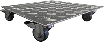 Pflanzenroller AluRiffelblech Q200 bis200kg Blumenroller Untersetzer Quadrat Indoor Outdoor (Riffel5/6,5-200-200x200)