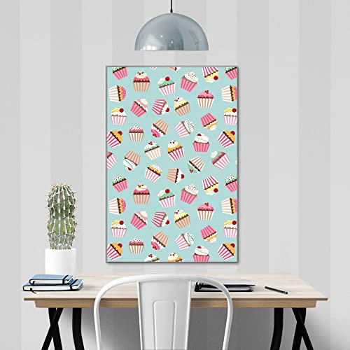 banjado® Glas Bild 60x90cm mit Motiv Muffins als Wandbild für Wohnzimmer/Küche/Büro - Wohnzimmer Bild aus ESG Sicherheitsglas kratzfest mit geschliffenen Kanten - Glasbild groß als Wand Bild