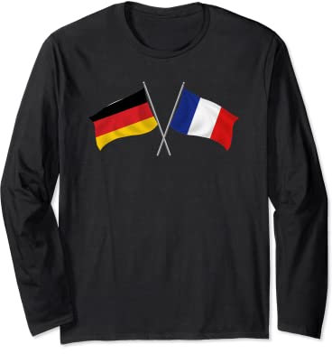 Deutschland Frankreich National Flaggen Fahnen Langarmshirt