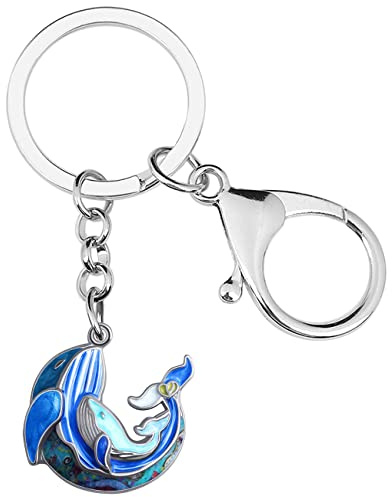 DUOWEI Cute Emaille Ozean Wal Schlüsselanhänger Ringe für Damen Frauen Mädchen Brieftasche Charms
