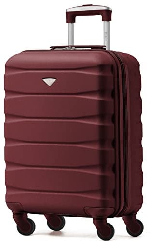 Flight Knight 55 x 40 x 23 cm Cabin Bag, Suitcase for Lufthansa & Over 30 Airlines Including British Airways, EasyJet Travle Bag- Lightweight Durable 4 Wheel Carry On Suitcase, Hard Shell- 55x40x23