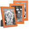 PHOTOLINI Bilderrahmen Kinderzimmer 10x15 cm Orange, 3er Set Wechselrahmen farbig, Holz, Acrylglas, Made in Germany, zum Aufstellen & Aufhängen, mit Zubehör - für bunte Kinderbilder