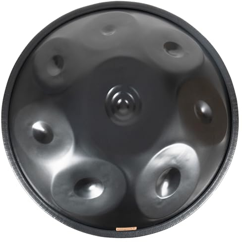 Schlagwerk HP8D7 Handpan D-Moll CELTIC / D7 (8 Töne) | Erhöhte 7. Stufe, Harmonischer Klang in 440 Hz gestimmt | Inkl. Rucksack & Schutzdeckel | Ø 60 cm, 4,4 kg | Handarbeit